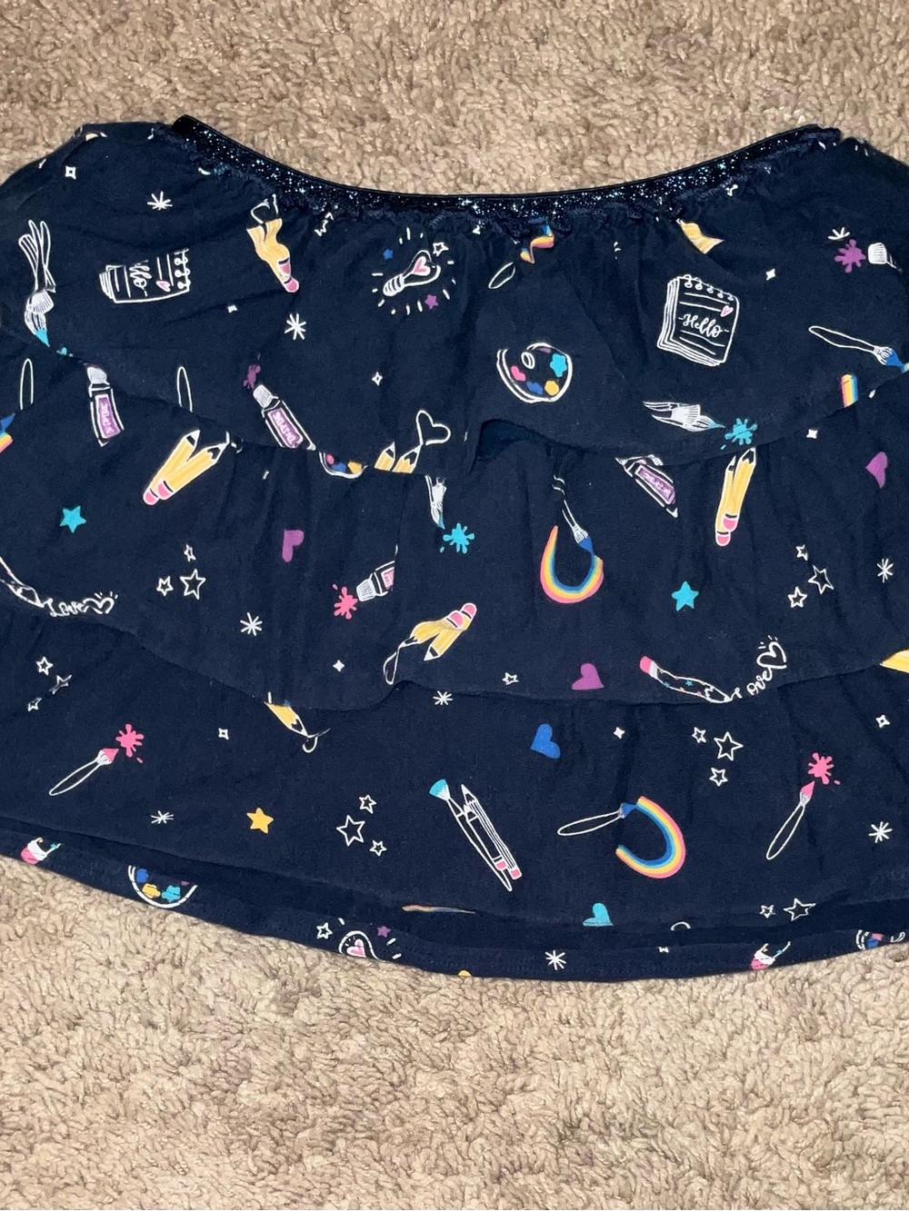 365 Kids by Carters Navy Skirt with Colorful Playful Print
